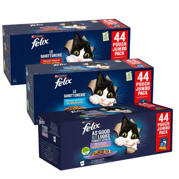 Purina Felix le Ghiottonerie in gelatina Multipack 44x85 gr