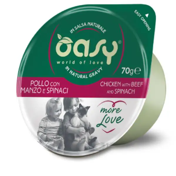 Oasy More Love Cat Green Cup in salsa naturale 70 gr