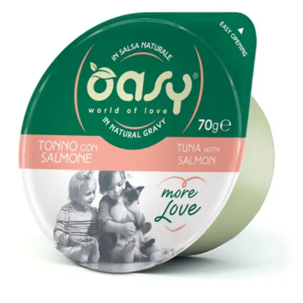 Oasy More Love Cat Green Cup in salsa naturale 70 gr