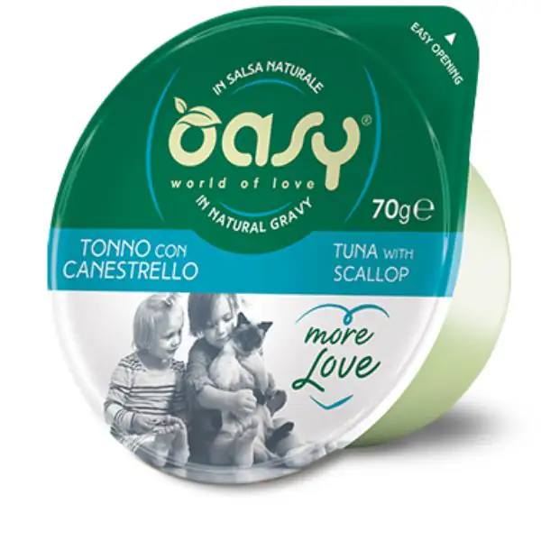 Oasy More Love Cat Green Cup in salsa naturale 70 gr