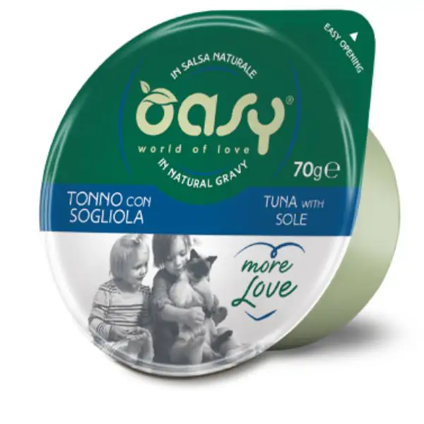 Oasy More Love Cat Green Cup in salsa naturale 70 gr