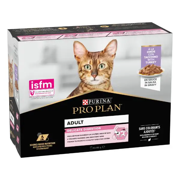 Purina Pro Plan Cat Adult Delicate Digestion in salsa Multipack 10x85g