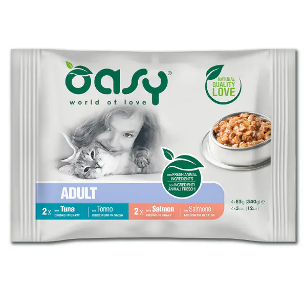 Oasy Multipack Adult Bocconcini in salsa 4 x 85 gr