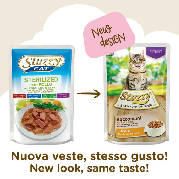 Stuzzy Cat Bocconcini Sterilized cotti al vapore 85 gr