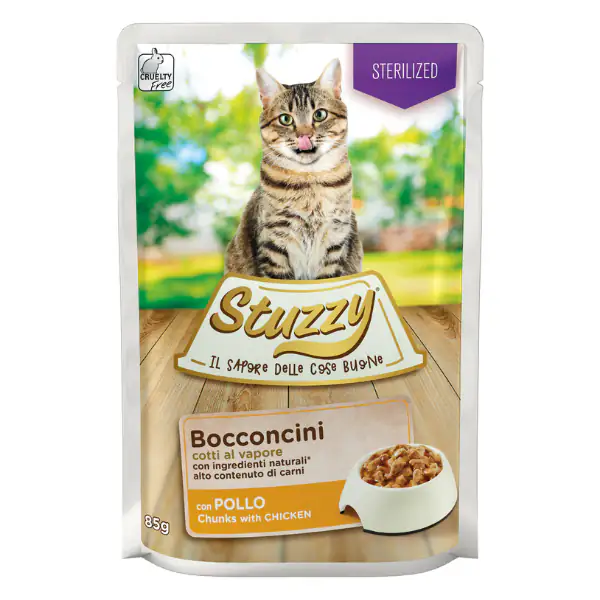 Stuzzy Cat Bocconcini Sterilized cotti al vapore 85 gr