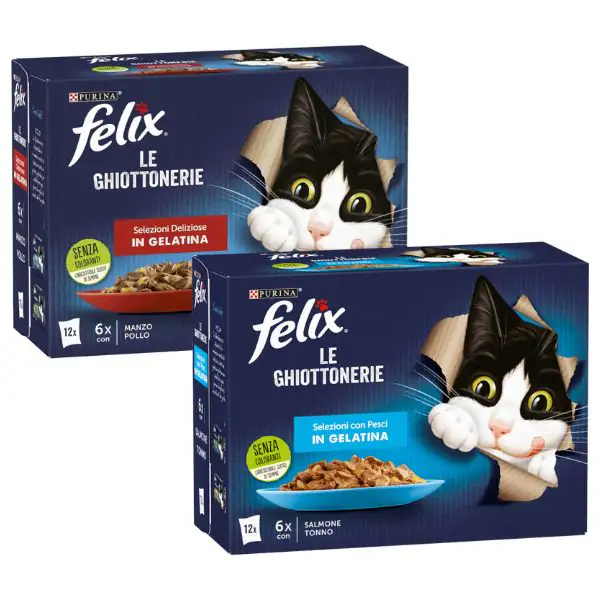 Purina Felix le Ghiottonerie Selezioni Deliziose in Gelatina Multipack 12x85 gr