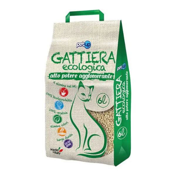Lettiera ecologica agglomerante inodore Gattiera PetUp
