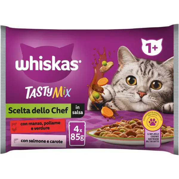 Whiskas Tasty Mix Multipack 4 pezzi da 85 gr