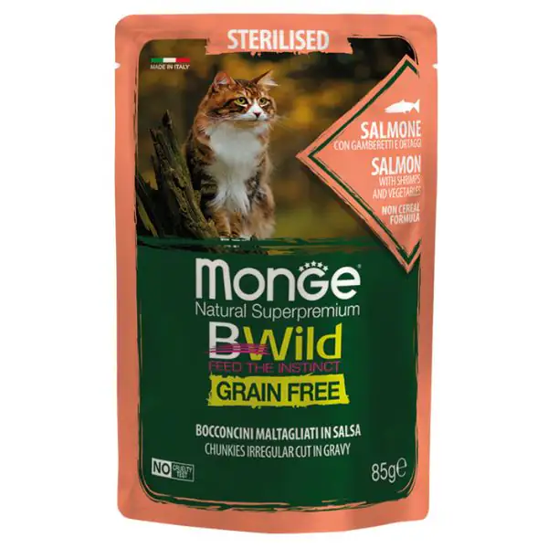 Monge BWild Grain Free Sterilised Cat 85 gr