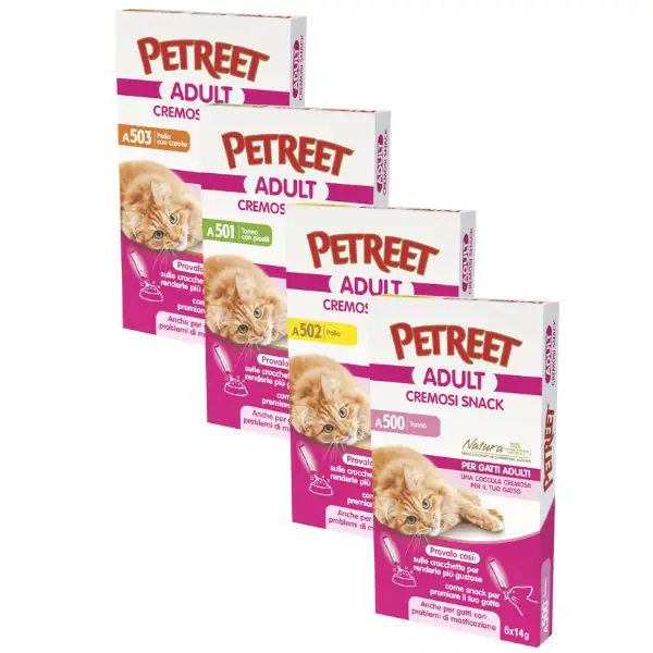 Petreet Cremosi Snack per gatti 6x14 gr