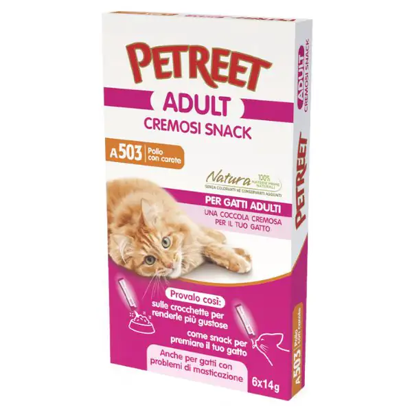 Petreet Cremosi Snack per gatti 6x14 gr