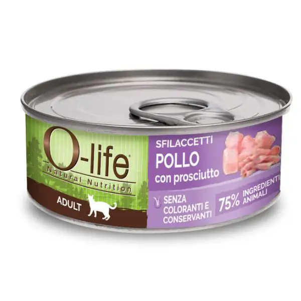 O-life Cat Adult Sfilaccetti 70 gr