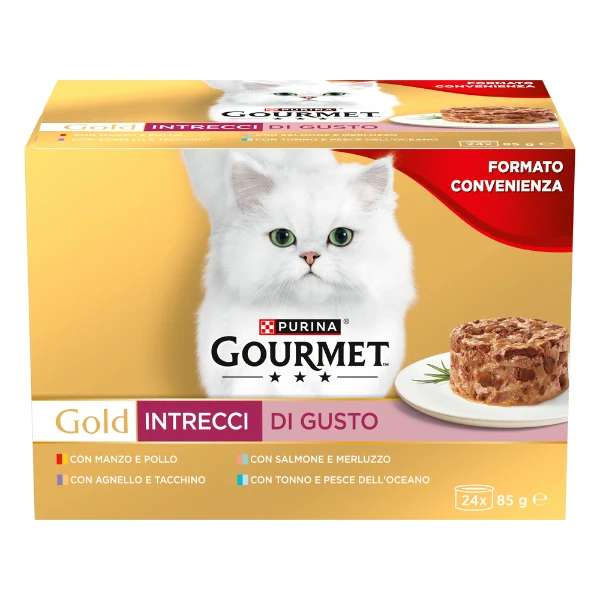 Purina Gourmet Gold Intrecci di Gusto Umido Gatto Multipack 24x85g