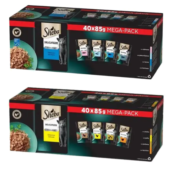 Sheba Delicatezze in gelatina Multipack 40x85 gr
