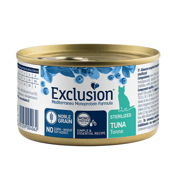 Exclusion Mediterraneo Cat Sterilizzato Noble Grain Monoproteico 85gr
