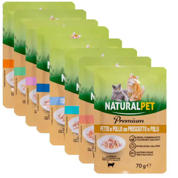 NaturalPet Premium Cat Adult Umido Bustine in Gelatina 70 gr