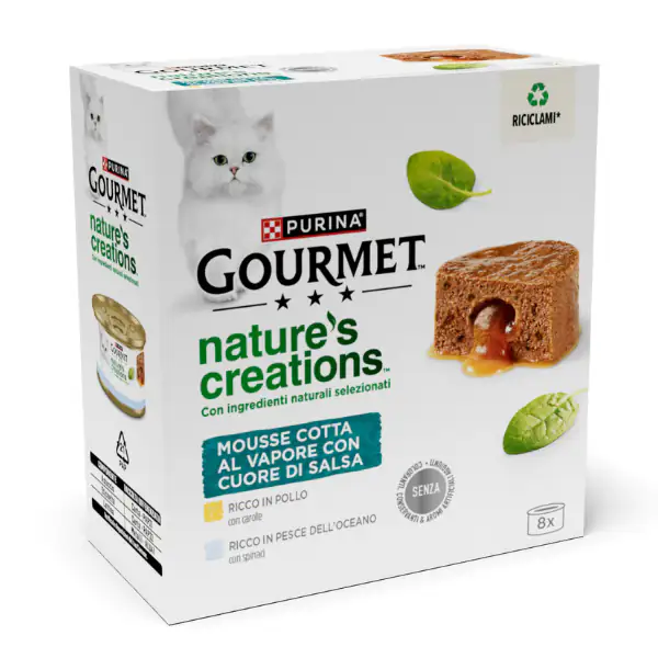 Gourmet Nature's Creation Cat Mousse Cuore di salsa 8x85 gr