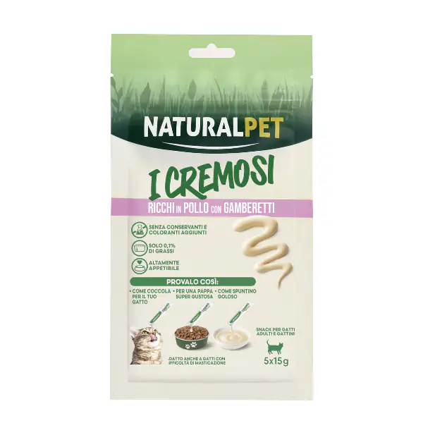 NaturalPet i Cremosi snack per gatti adulti e gattini 75 gr (5x15 gr)