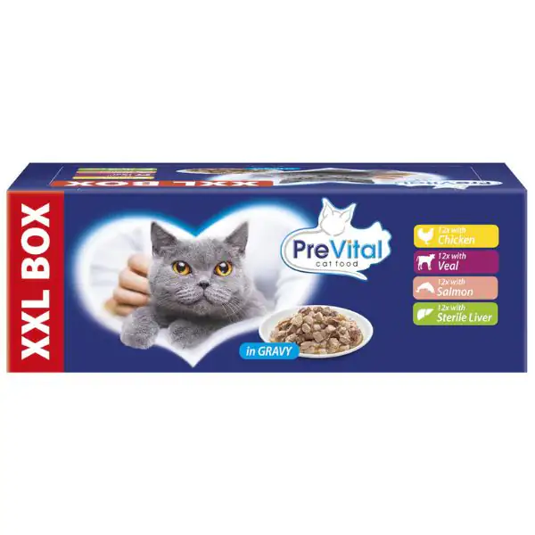 Prevital Cat Food Sterilised Multipack XXL Box 48x100 gr
