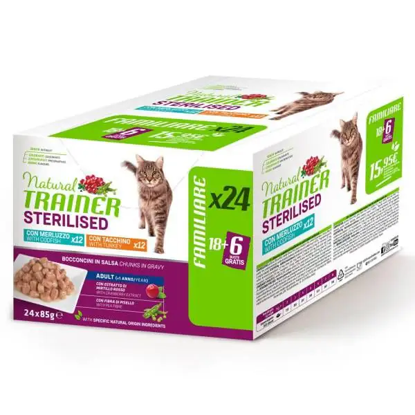 Natural Trainer Cat Sterilised multipack 24 x 85 gr