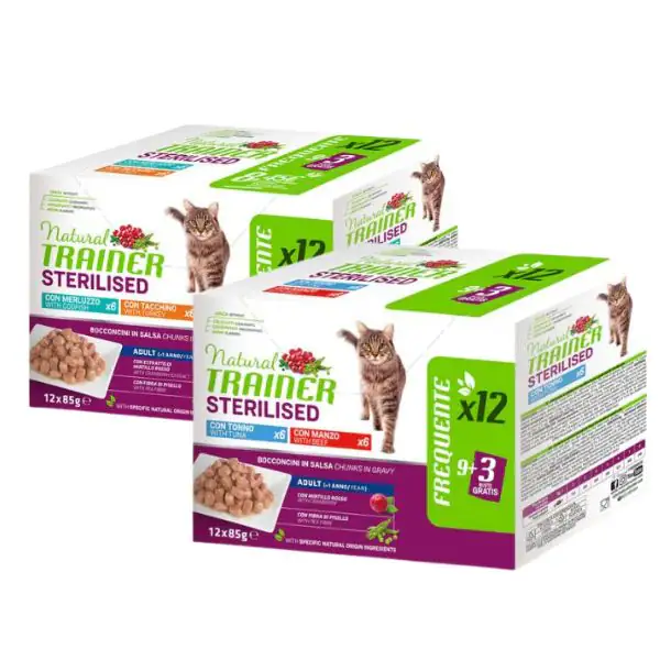 Natural Trainer Cat Sterilised multipack 12 x 85 gr