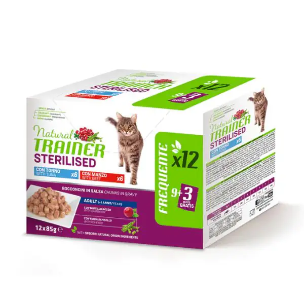 Natural Trainer Cat Sterilised multipack 12 x 85 gr