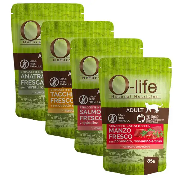 O-life Cat Adult Grain Free Straccetti in salsa 85 gr