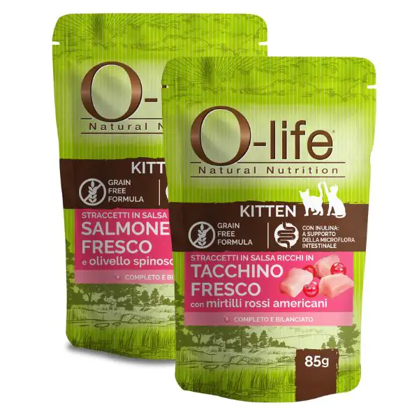 O-life Cat Kitten Grain Free Straccetti in salsa 85 gr
