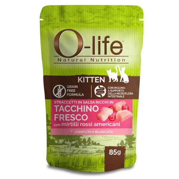 O-life Cat Kitten Grain Free Straccetti in salsa 85 gr