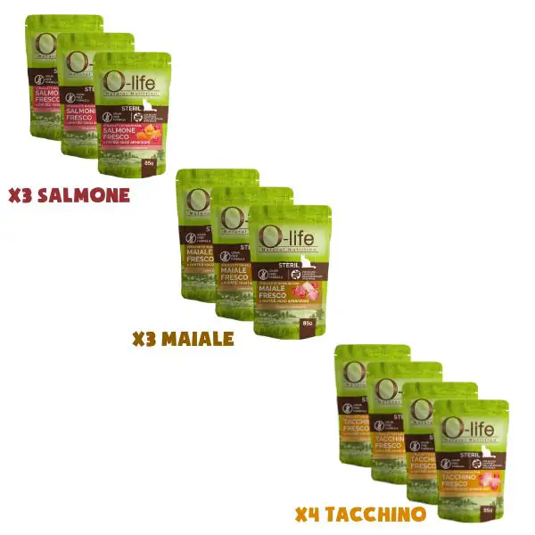 O-life Cat Sterilised Grain Free Straccetti in salsa multipack 10x85 gr