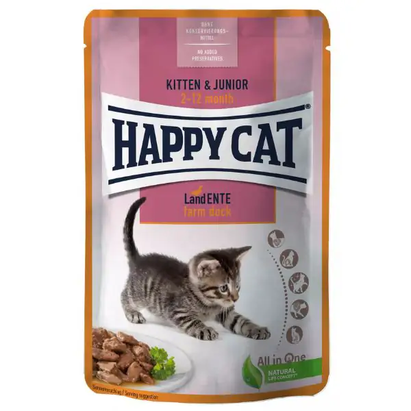 Happy Cat bocconi in salsa Kitten e Junior 85 gr