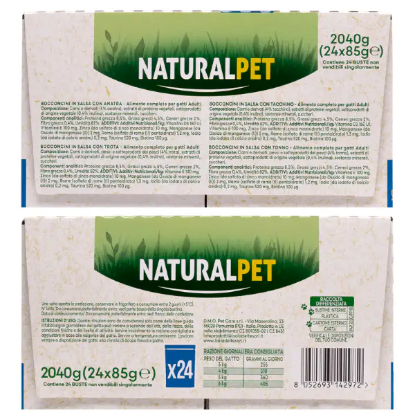 NaturalPet Cat Adult Bocconcini in salsa multipack 24x85 gr