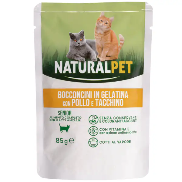 NaturalPet Cat Senior Bocconcini in gelatina 85 gr