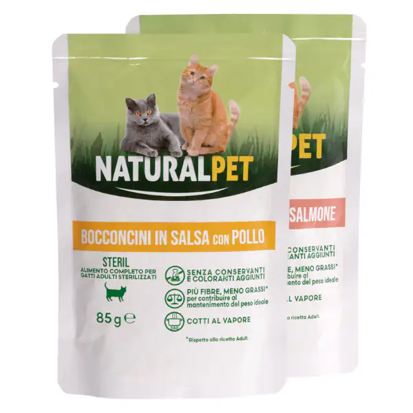 NaturalPet Cat Adult Sterilised Bocconcini in salsa 85 gr