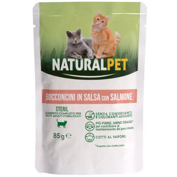 NaturalPet Cat Adult Sterilised Bocconcini in salsa 85 gr