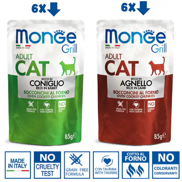Monge Grill Adult Cat Grain Free Multipack 12x85 gr
