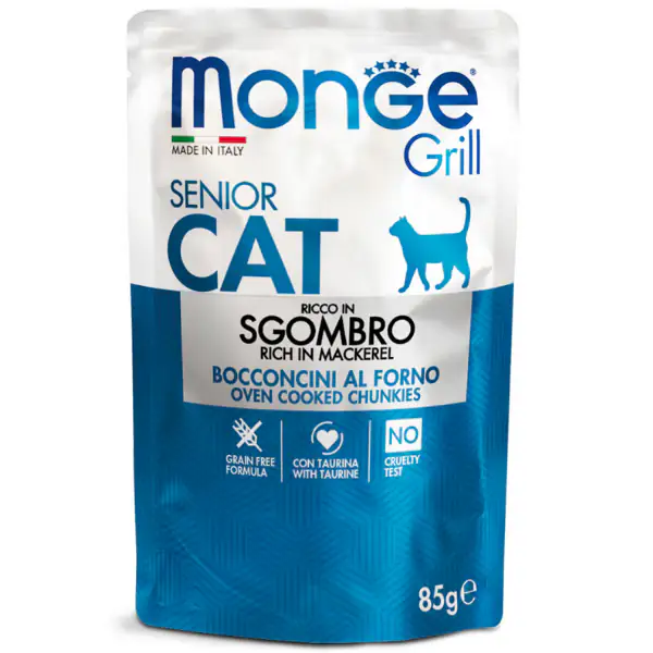 Monge Grill Grain Free Senior Cat bocconcini 85 gr