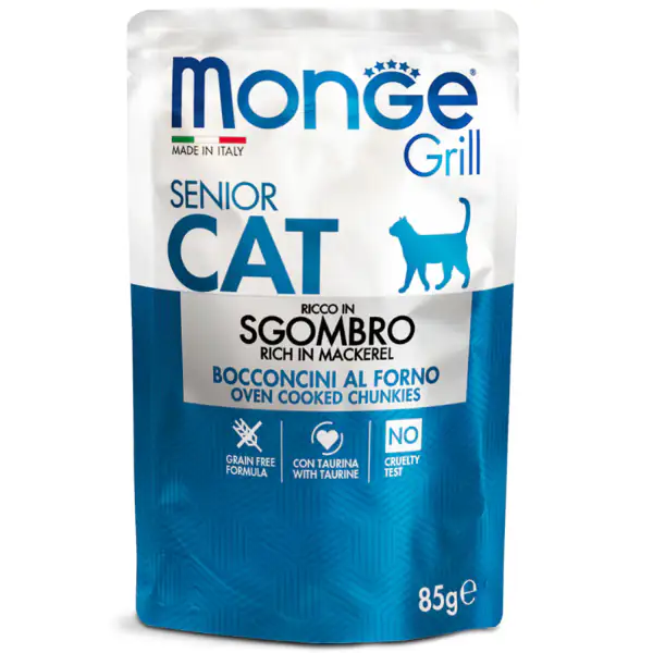 Monge Grill Grain Free Senior Cat bocconcini 85 gr