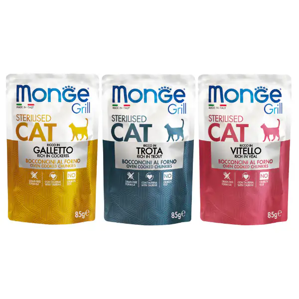 Monge Grill Grain Free Sterilised Cat bocconcini 85 gr