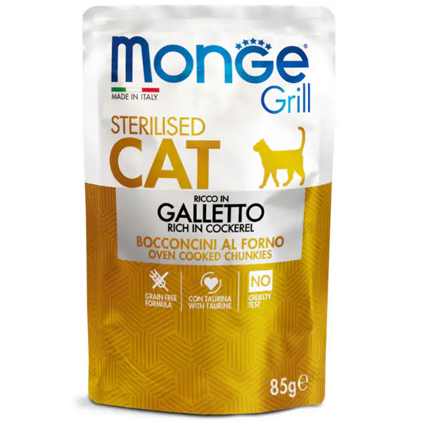 Monge Grill Grain Free Sterilised Cat bocconcini 85 gr