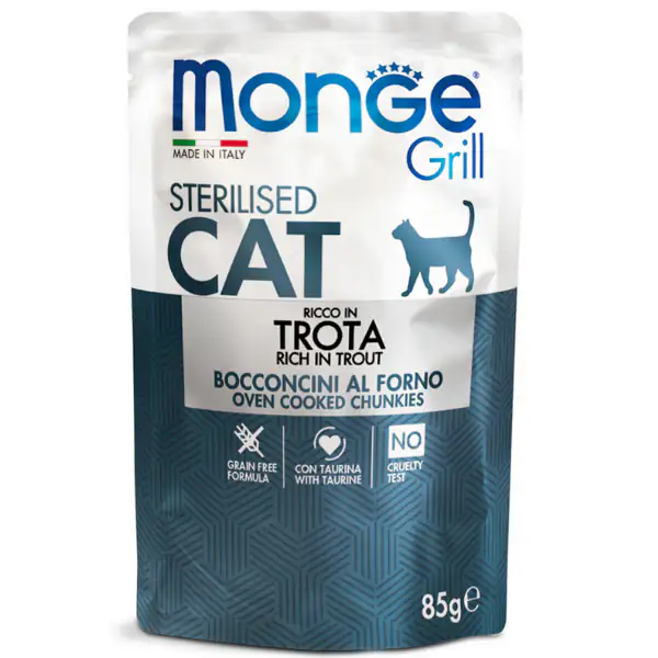 Monge Grill Grain Free Sterilised Cat bocconcini 85 gr