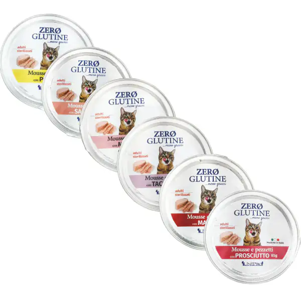 Unipro Zero glutine Mousse e pezzetti Cat Adult 85 gr