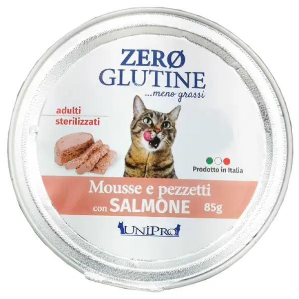 Unipro Zero glutine Mousse e pezzetti Cat Adult 85 gr