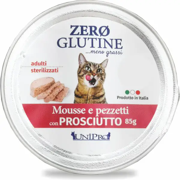Unipro Zero glutine Mousse e pezzetti Cat Adult 85 gr