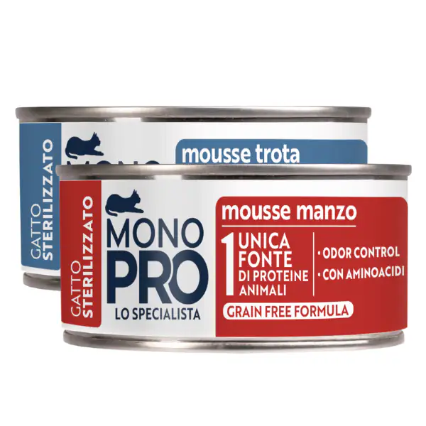 Monopro lo specialista Cat Adult Sterilised Grain free Mousse 85 gr