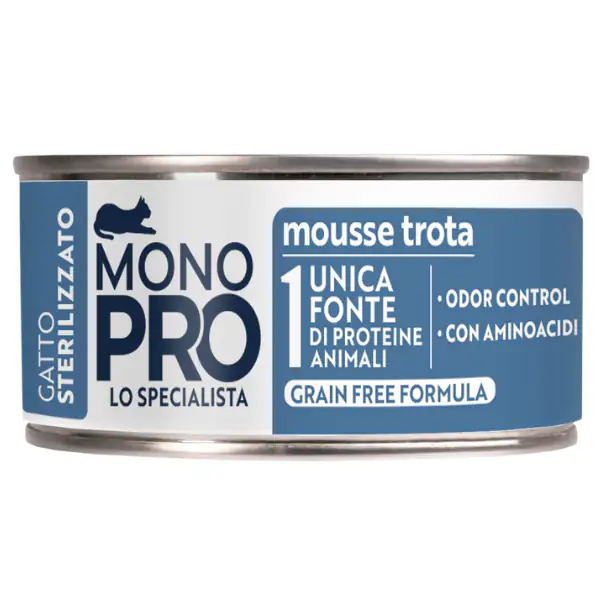 Monopro lo specialista Cat Adult Sterilised Grain free Mousse 85 gr