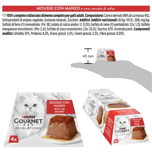Purina Gourmet Revelations Mousse in salsa Multipack 4x57gr