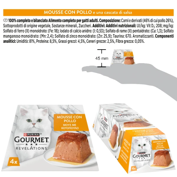 Purina Gourmet Revelations Mousse in salsa Multipack 4x57gr