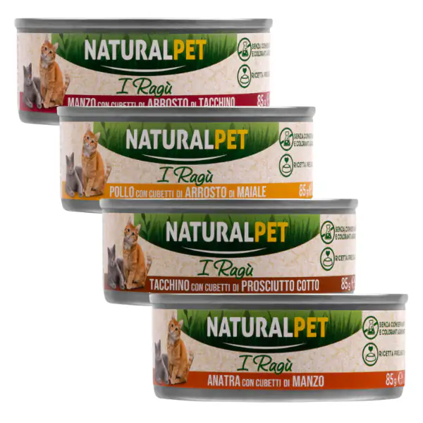 NaturalPet Cat Adult Deliziosi Ragù di carne 85 gr