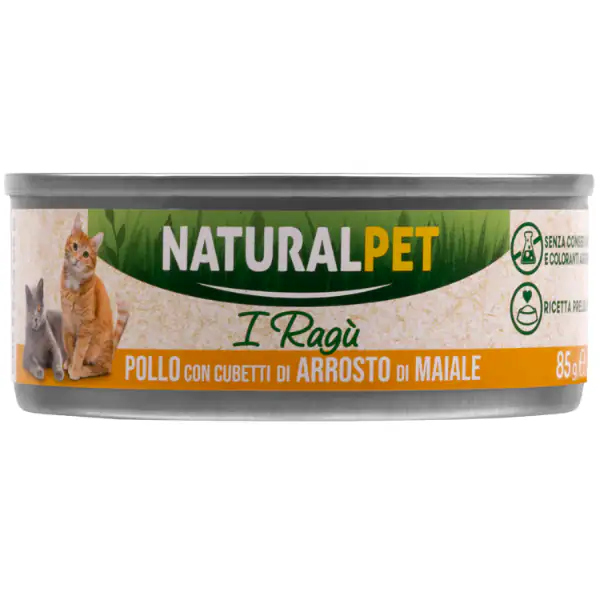 NaturalPet Cat Adult Deliziosi Ragù di carne 85 gr